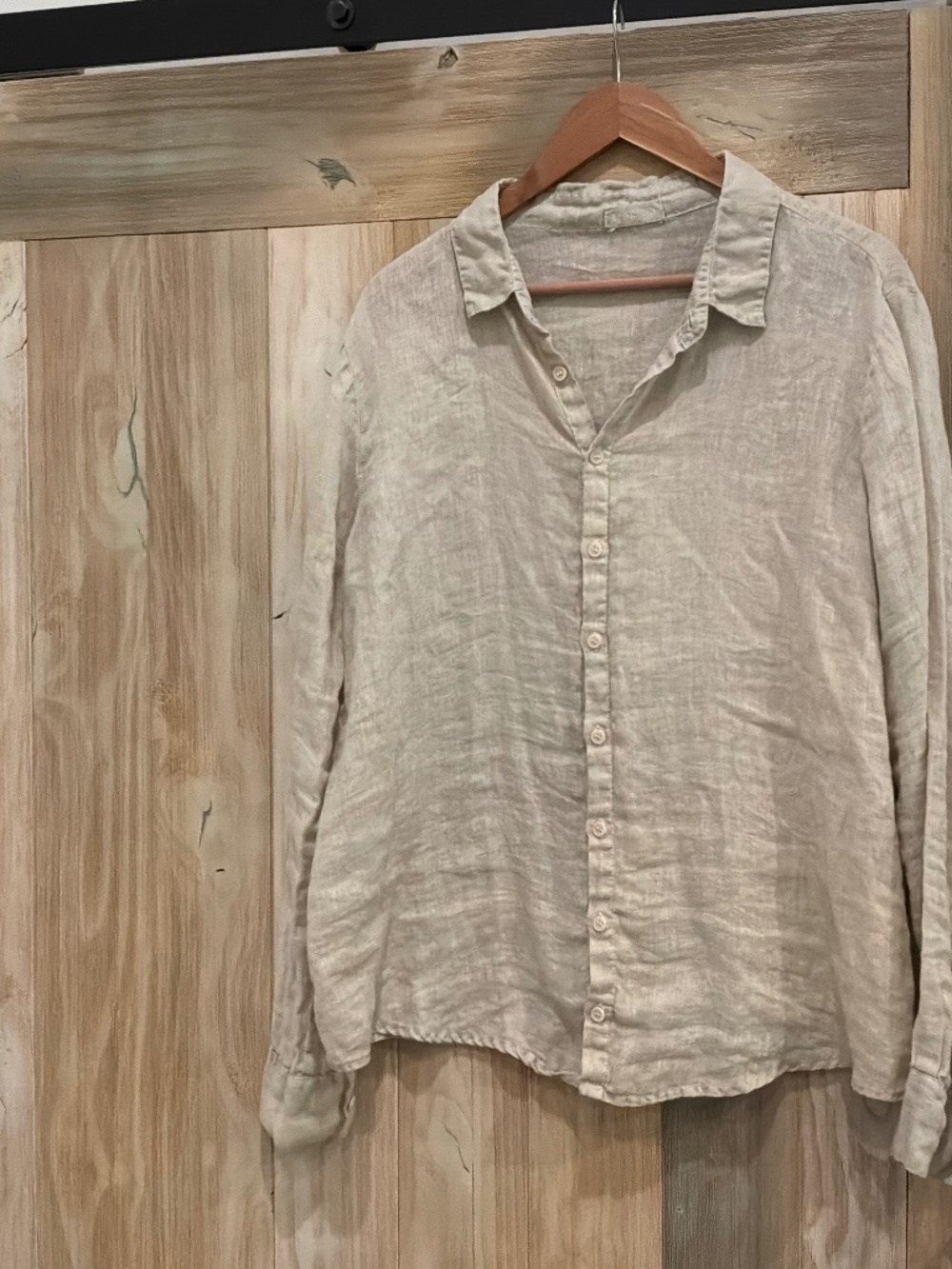 CP Shades linen oatmeal button up shirt XL